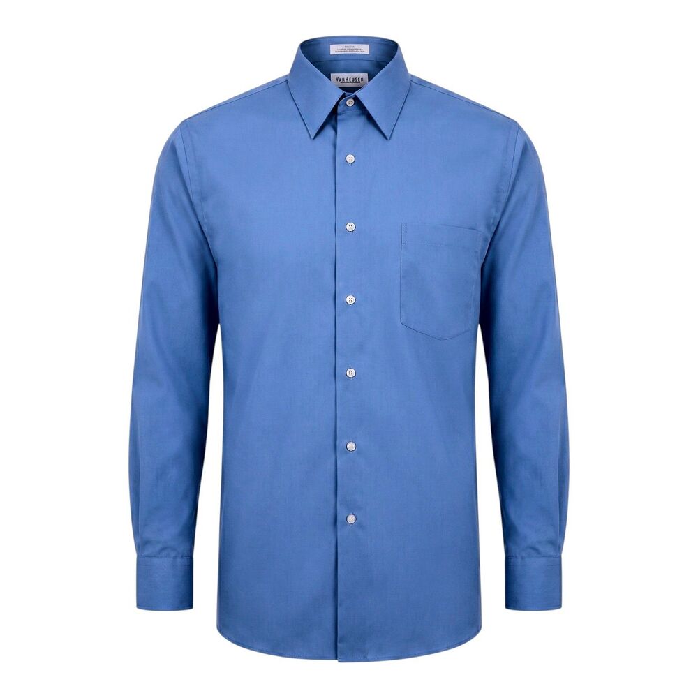Pierre Cardin Men's Shirt Blue Button Up  16.5 32/33 Long Sleeve Dress Shirt